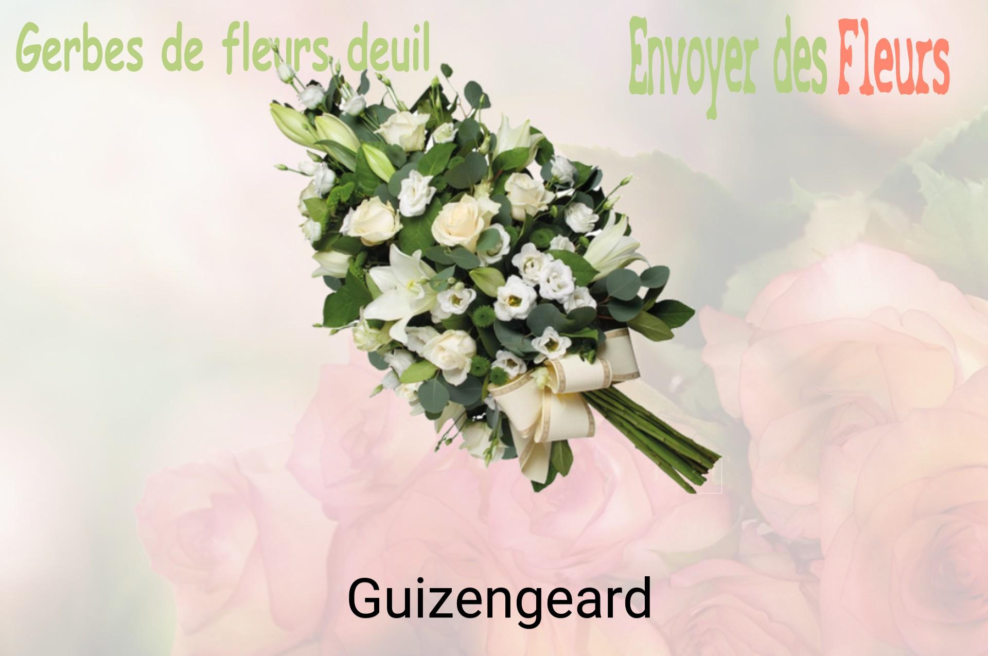 Gerbe de fleurs de deuil livrée à Guizengeard